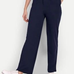 Broadstar Navy Straight Fit High Rise Trousers-picture-29