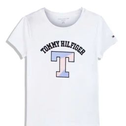 Tommy Hilfiger Girls White Embroidered Crew Neck Short Sleeves T-Shirt-image-53