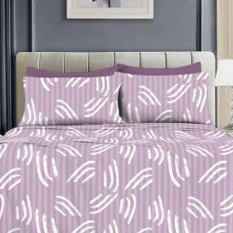 Ariana Amalfi Lavender Cotton Abstract Cotton Bed Sheet-image-45