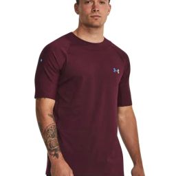 Under Armour Maroon Slim Fit Sports T-Shirt-image-11