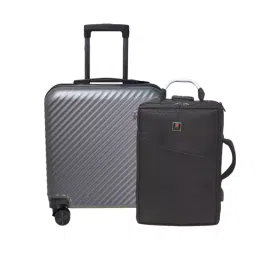 SWISS MILITARY Dusky 33 L Grey & Black ABS Luggage / Garment Bag with Laptop Backpack Cum Sling Bag-image-7