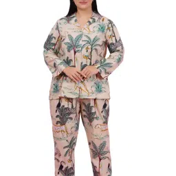 LASTINCH Beige Printed Shirt With Pyjamas-image-68