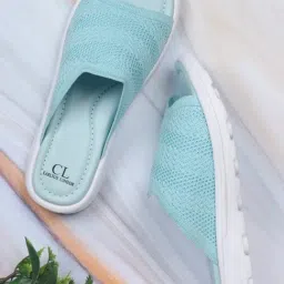 Carlton London Women's Sky Blue Slides-picture-29