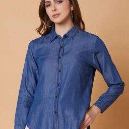 SHOWOFF Blue Slim Fit Shirt-image-68