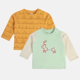 MINIKLUB Boys Multicolor Cotton Color Block Full Sleeves T-Shirt-17