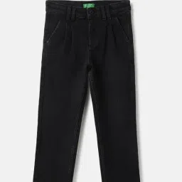 United Colors of Benetton Boys Black Cotton Blend Solid Jeans-image-98