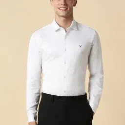 Allen Solly White Cotton Slim Fit Printed Shirt-image-33