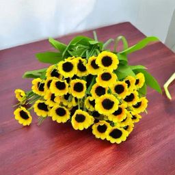 Art Street Yellow Plastic Artificial Sunflower Mini Flower - Set of 2-22