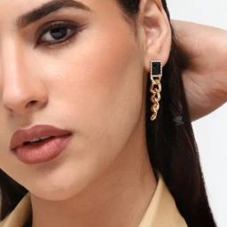 Sohi Gold Plated Party Designer Dangler Earrings image 3