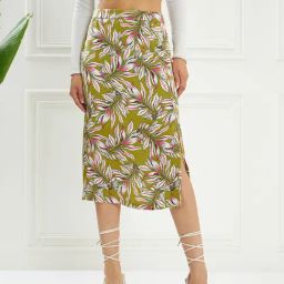 KASSUALLY Green Printed Skirt-image-7