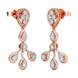 Joyalukkas 18k (750) Purity Rose Gold Dewdrop Blossom Diamond Earrings-image-70