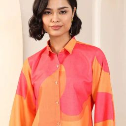 Libas Multi Abstract Printed Front Open Tunic image 5