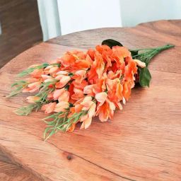 Art Street Orange Plastic Artificial Gladiolus Flower Bunch For Vase - Set of 2-image-33