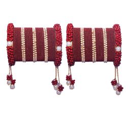 Fashionzara Set Of 2 Gold-Plated Beaded Bangles-image-74