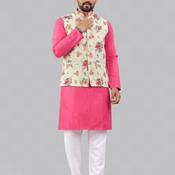 WELL TEX Men Floral Printed Regular Kurta with Pyjamas-image-53