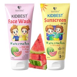 HealthBest Set Of 2 Kidbest Sunscreen SPF 30 With Face Wash - 100 ml Each-image-117