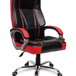 Caddy High Back Revolving office and Home Chair Black and Red PU Leatherette CD118-image-59