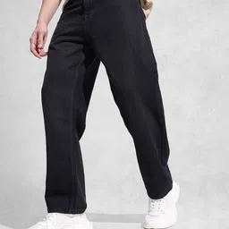 WROGN Men Pure Cotton Loose Fit Light Fade Jeans-picture-3