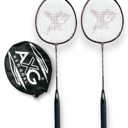 AXG NEW GOAL Scratch Resistant A 2000 Set Of 2 Classic Strung Badminton Racquets - Maroon-8