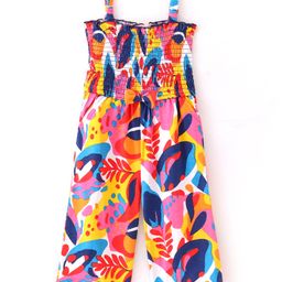 Babyhug Single Jersey Knit Sleeveless Jumpsuits With Floral Print - Multicolour-image-38