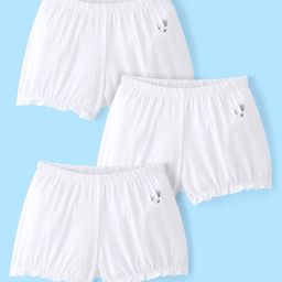 Pine Kids Cotton Lycra Knit Bloomers with Heart Print Pack of 3  - Colour May Vary-picture-25