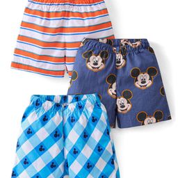 Babyhug Disney Cotton Woven Boxers Mickey Mouse Family Print Pack of 3 - Multicolour-picture-16