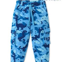 Babyoye 100% Cotton Full Length Denim Jeans With Dino Print - Blue-image-86