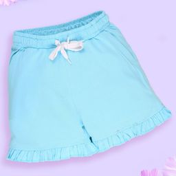 Kiddopanti Cotton Frill Detailed Shorts - Aqua Blue-image-113
