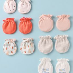Ben Benny Interlock Knit Mittens with Stripe & Animal Print Pack of 6 - Multicolor-image-96