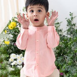 Tiber Taber 100% Cotton Woven Full Sleeves Floral Embroidered Shirt - Pink-image-39