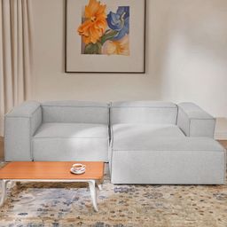 nestroots ElegantEdge Grey 2-Seater Versatile Comfortable L Shaped Sofa-29