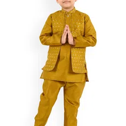 BAESD Boys Ethnic Motifs Embroidered Regular Kurta with Pyjamas-55