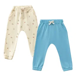 JusCubs Infant Girls Pack Of 2 Printed Cotton Mid-Rise Joggers-picture-29