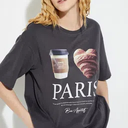 max Women Typography Printed Applique T-shirt-image-78