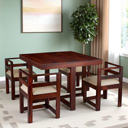 Ikiriya Set Of 5 Brown Wood Dining Chair-picture-2