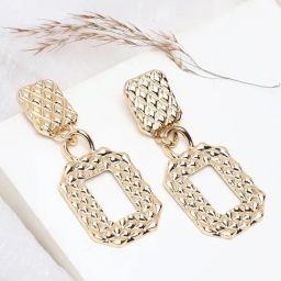 Sohi Gold Plated Party Designer Stone Drop Earrings-19