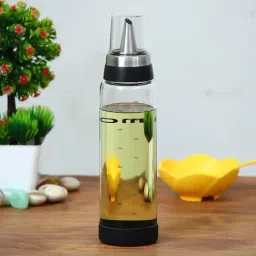 Femora Borosilicate Glass Oil Dispenser with Lid (500 ml) - Set of 1-4