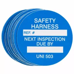 BRADY Tag Safety Harness White on Blue Circle Polyester English 1.715 inch Tag Diameter, 3GAK7 (Pack of 100 Pcs)-image-12