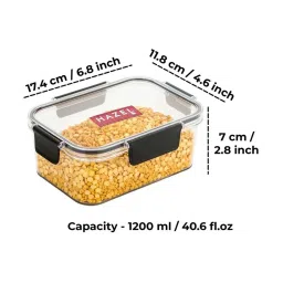 HAZEL Transparent Plastic Airtight Leak proof Microwave Safe Container 1.2 L image 3