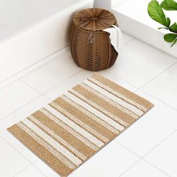 OBSESSIONS Beige Polyester Anti Skid Bath Mat (Medium)-picture-46