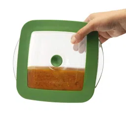 Borosil Glass Dish with Lid, 1pc, 1000ml, (Transparent) image 3