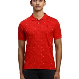Parx Red Regular Fit Printed Polo T-Shirt-picture-20