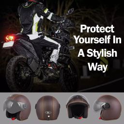 O2 Brown Medium Open Face Helmet O2STAR-BR-WV image 5