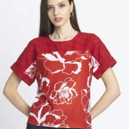 SHAYE Red Printed Top-picture-22