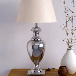Divine Trends Nickel Aluminium Royal Trophy Table Lamp with Lampshade-image-37