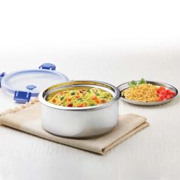 Borosil Silver Stainless Steel Insulated Lunch Bowl with Lid (525 ml) - Set of 1-image-48
