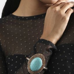 Sohi Women's Santorini Crest Statement Bracelet - Turquoise Blue image 3