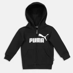 Puma Kids Black Logo Print Full Sleeves Hoodie-image-95