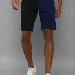 Tribe by Allen Solly Navy Slim Fit Colour Block Shorts-picture-14