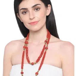 Imli Street Red & Golden Necklace-image-61